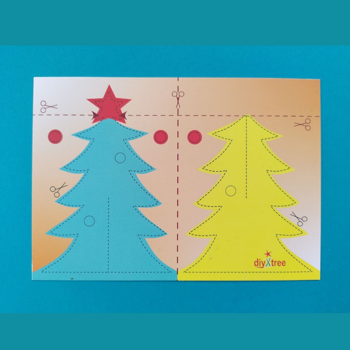 diyXtree Postkarte A6 Weihnachtsbaum